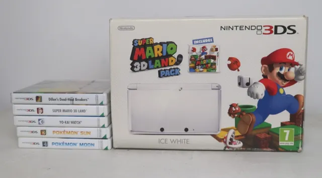 Nintendo 3DS Super Mario 3D Land ICE White Handheld System - VGC