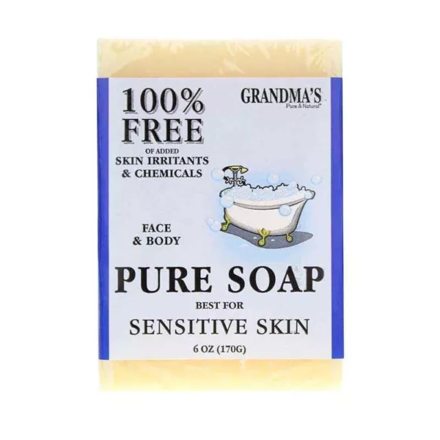 Pure Lye Bar Soap 6 Oz  by Grandmas Pure & Natural