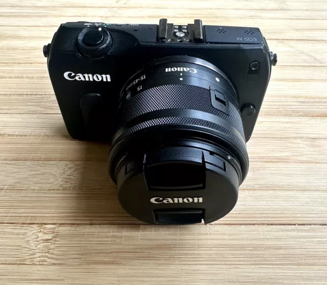 Canon EOS M 18.0 MP Mirrorless Digital Camera, Black + ef-m 15-45 IS STM Lens