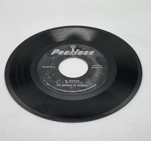 PEERLESS 8379 LATIN LOS BRONCOS DE REYNOSA El Zorro Mexicano / El Higado 45 RPM