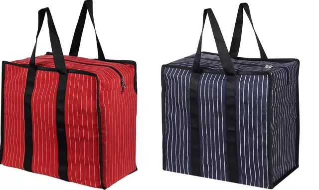 Canvas Large Luxury Shopping Shopper Reusable Bag Strong Handles Base Cover Zip