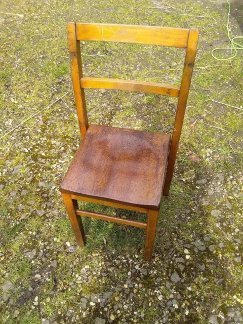 Antique Vintage Elm child's school chair c1930's