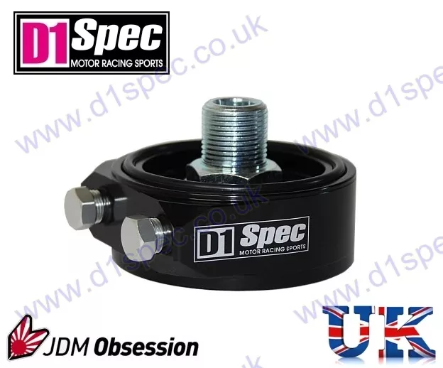 D1 SPEC OIL FILTER SANDWICH PLATE ADAPTER BLACK M20xP1.5 JDM DRIFT RACING