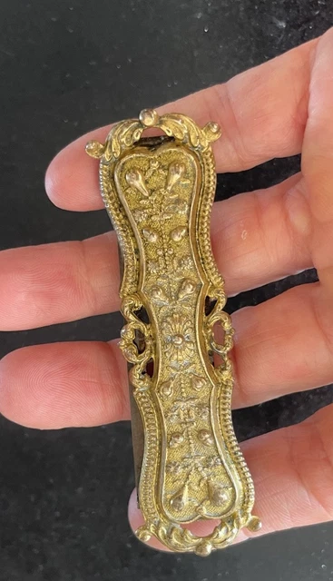 BOUCLE DE CEINTURE ART NOUVEAU ANCIENNE METAL DORE FLORAL XIX JUDGENSTIL