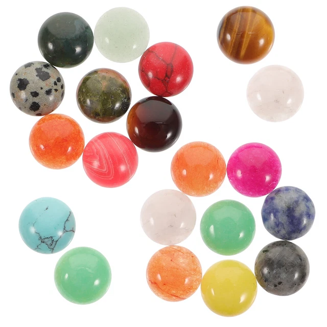 20pcs natursteinperlen flatback -stein -cabochons für armband halskette schmuck