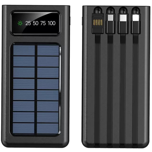 Power Bank 4 USB Portable External Solar Battery Backup Fast Charger 1000000mAh