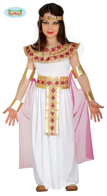 Costume Carnevale Regina Egiziana Vestito Bambina Guirca Cleopatra Nilo Egitto