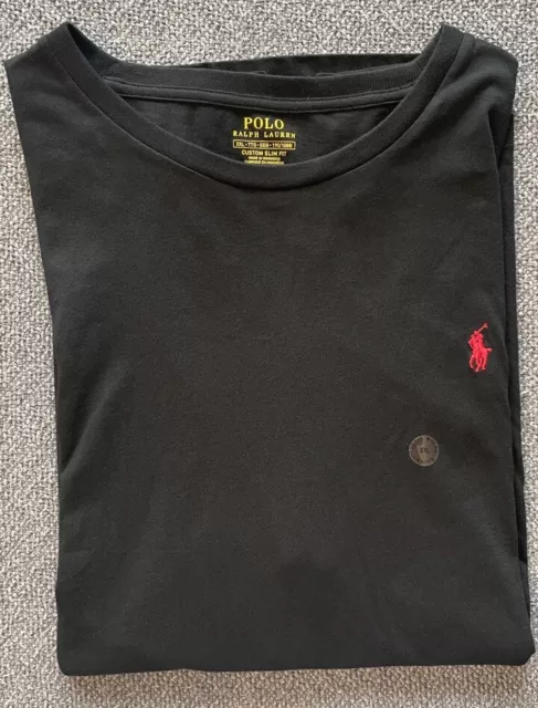 Polo Ralph Lauren Custom Slim Fit T-Shirt Black Crewneck Mens XXL NewWithoutTag