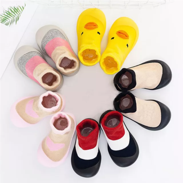 Newborn Girls Baby Boys Cotton Non Slip Fashion Flats Slippers Clogs Socks Shoes