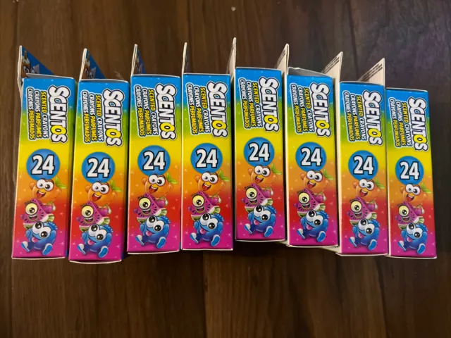 LOT 8X PACK Scentos Scented Crayons 24 New Bonus Kids Collection Cards  $22.99 - PicClick