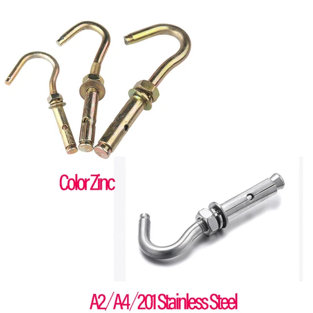 Wall Concrete Brick A2/A4/201 Stainless Steel Expansion Open Hook Bolts M6~M12