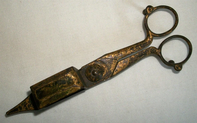 Antique Iron Candle Snuffer Wick Trimmer Scissors Vintage Early