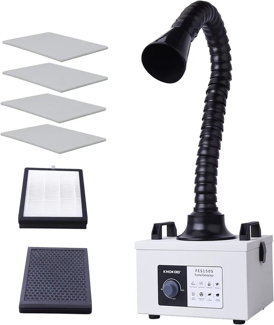 Laser Solder Fume Extractor 100W Strong Suction 3 Stage Filter, FES150S Mini Des