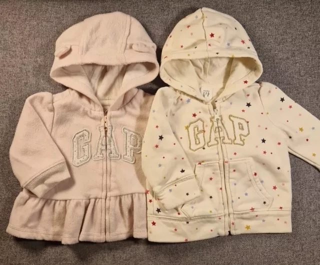 Gap baby girl Zip Up Hoodie Bundle 3-6 months Hooded Fleece Stats Jacket (C37)