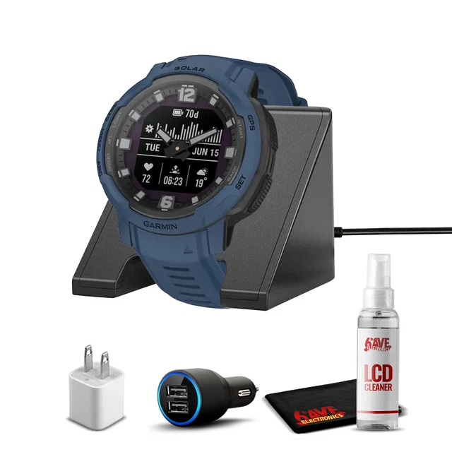 Garmin Instinct Crossover Solar Smartwatch with Standard Accessories
