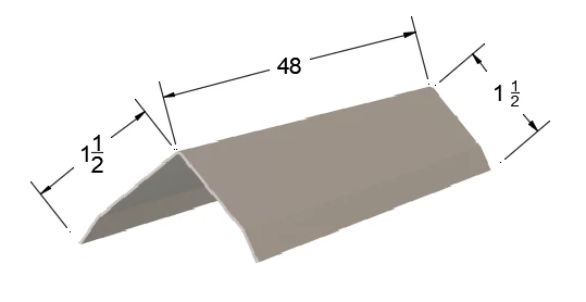 1.5x1.5x48 Stainless Steel Corner Guard w/ Hug Edges, 90 Degree Angle, 20ga, 2
