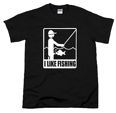I Like Fishing Funny Comic Offensive Rude Carb Fisher Camping Gift Mens T-shirt