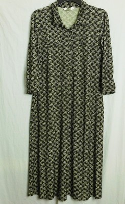 AA Studio Woman Long Sleeve Dress Size 12 Brown White