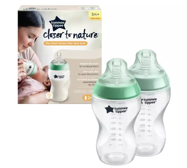 Tommee Tippee  Closer to Nature Baby Feeding Bottle 340 ml 2 Pack