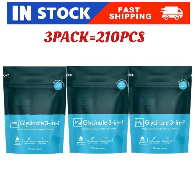 MAGNESIUM GLYCINATE 3 IN 1 COMPLEX,1800MG Magnesium Supplements High Absorption 135485025965 - Foto 9