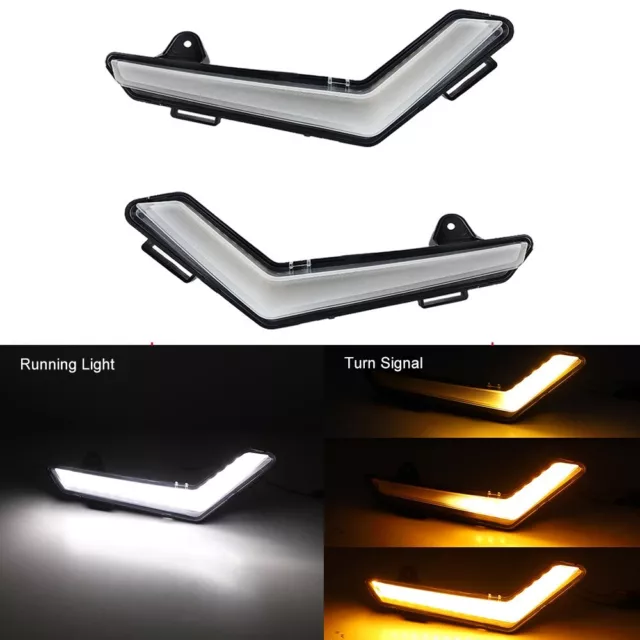 For Can Am Defender 2020+Front Flowing LED Daytime Running Lights Turn Signal
