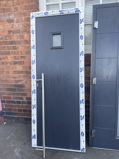 Brand New  Anthracite Grey Composite Door In white Frame 815 X 2075 Mm