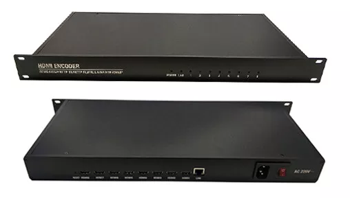 1U Rack 8 Channel H265/264 HDMI Video Encoder HTTP RTSP RTMP UDP ONVIF to IP NVR