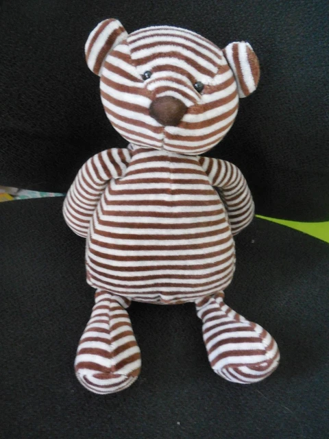 doudou peluche ours rayé marron brun gris JELLYCAT 25cm