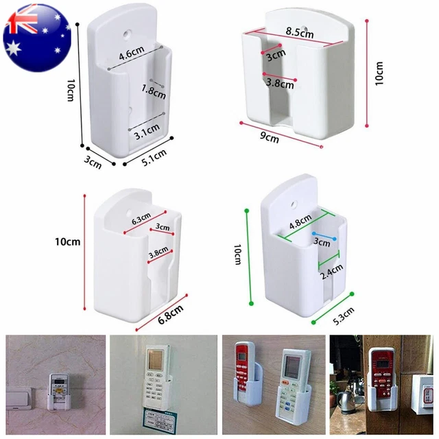 Universal White Air Conditioner Remote Control Holder Box Wall Mounted Storage