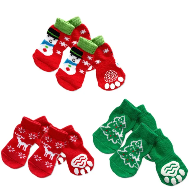 4 Juegos XL Calcetines De Algodón Para Perros Calcetines Calcetines Para Pequeños
