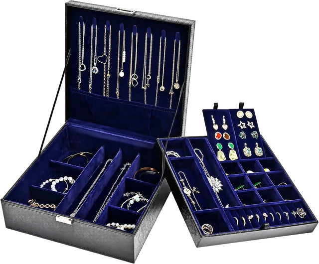 Portagioie In Pelle PU - Doppio Strato, Con Lucchetto, Per Collane E Orecchini - Foto 6