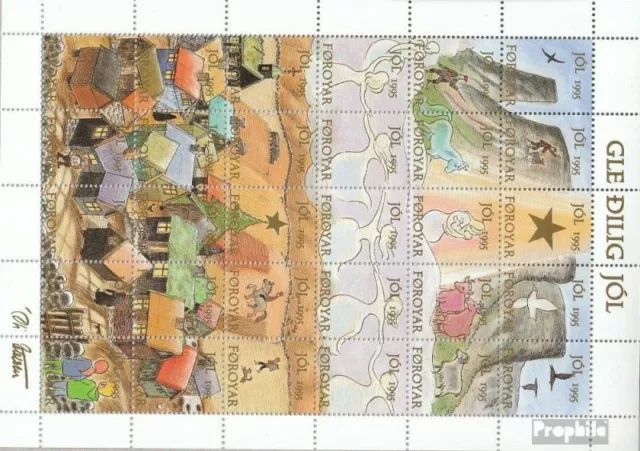 Danemark-Îles Féroé Feuille miniature Vignette neuf 1995 timbres de noël