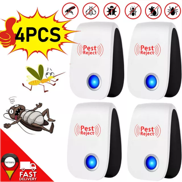 4 Pack Electronic Ultrasonic Pest Repeller Control Electronic Repellent Mice Rat