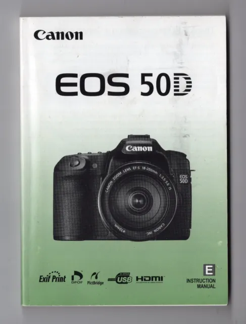 Canon EOS 50D Digital Camera Genuine Instruction Manual / User Guide In English