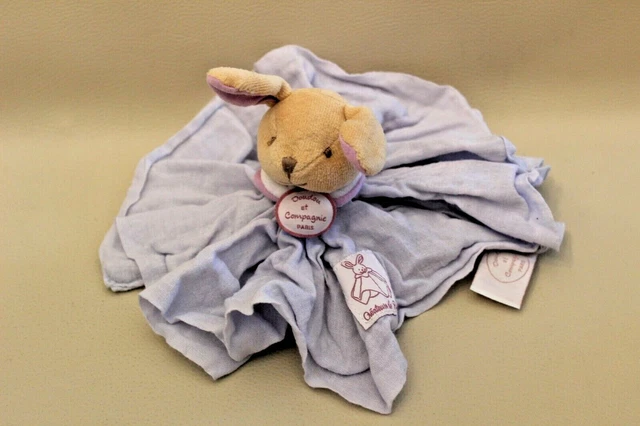 Peluche Doudou plat Doudou et Compagnie souris violette mauve très bon état
