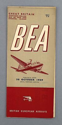 Bea British European Airways Timetable Great Britain October 1949 Issue 5/49