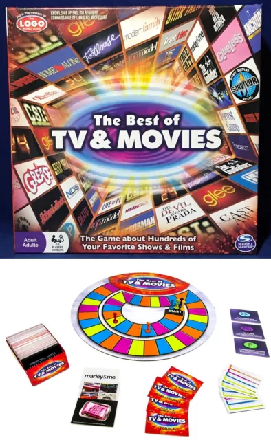 New - THE BEST Of TV & MOVIES - Logo & Trivia Board Game SPIN MASTER Family Fun