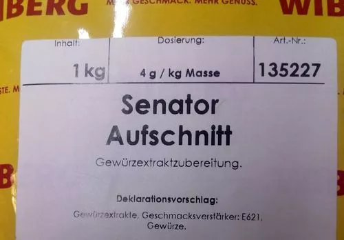 Wiberg Senator Aufschnitt 1 kg, Gewürz, Gewürze, Aufschnitt, Brühwurst