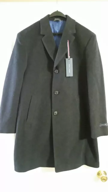 Tommy Hilfiger Barnes Wool Cashmere Charcoal Grey Coat 38 Topcoat Overcoat