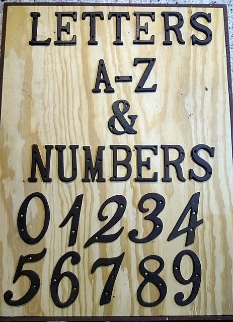Rustic Cast Iron Metal Alphabet Letters and Numbers  Door House  with Screws