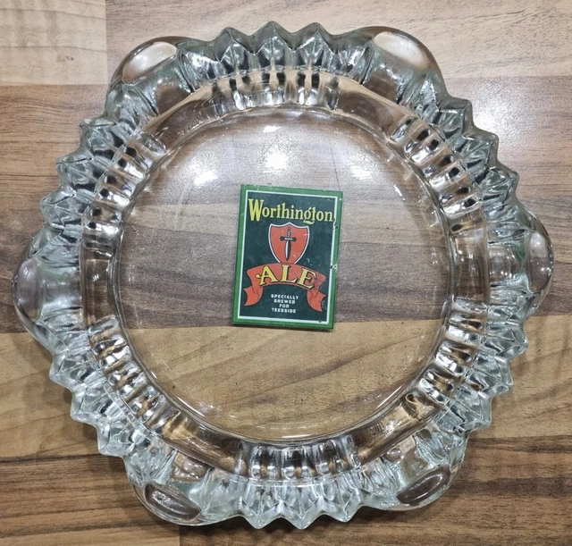 Worthington Ale Glass Ashtray Pub Memorabilia