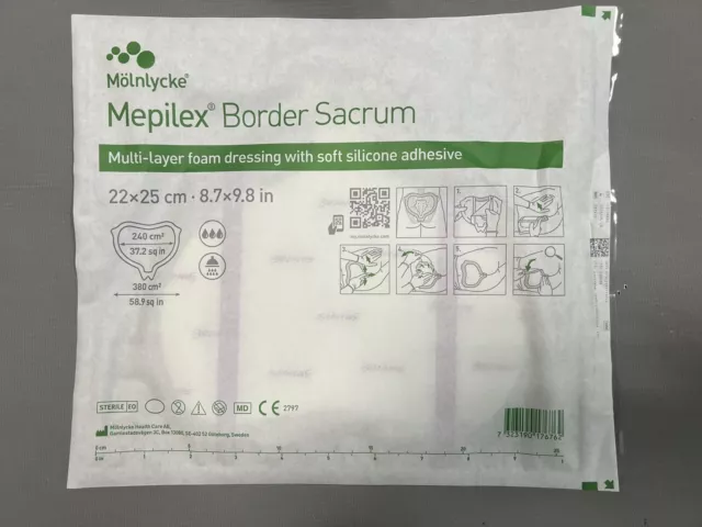 Mepilex Border Sacrum Foam Dressing - 8.7x9.8 inch - 10 Count - NO BOX