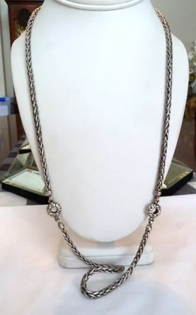 Zina Beverly Hills Sterling Silver Wheat Chain Round Necklace Heavy 56 Grams 29"