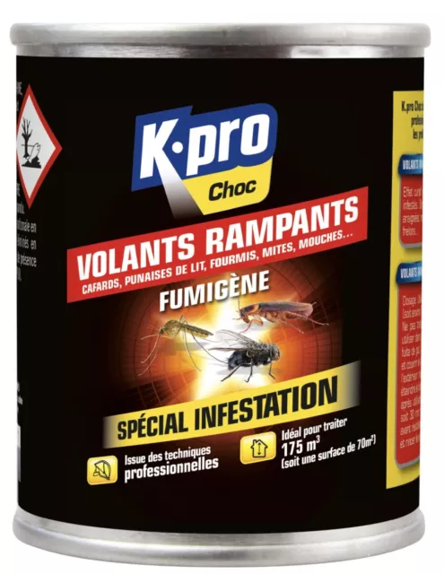 Fumigène insecticide insectes volant rampant mouche moustique puce cafard blatte