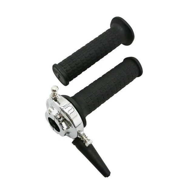 Poignée de Gaz UNIVERSEL à Tirage Rapide type "Domino" Chrome scooter cyclo moto 2