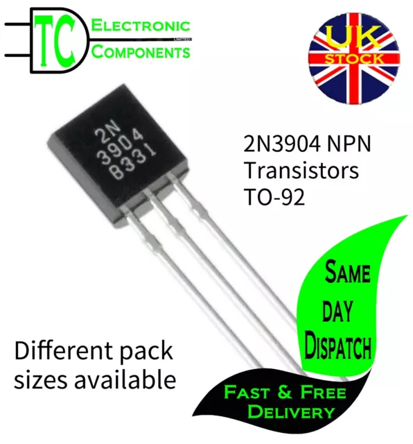 2N3904 NPN Bi Polar General purpose transistors TO92 100mA 100MHz