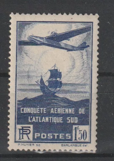 1936 France Non-Stop Aerea Atlantic Fr. 1,50 - 1 Val MNH MF94350