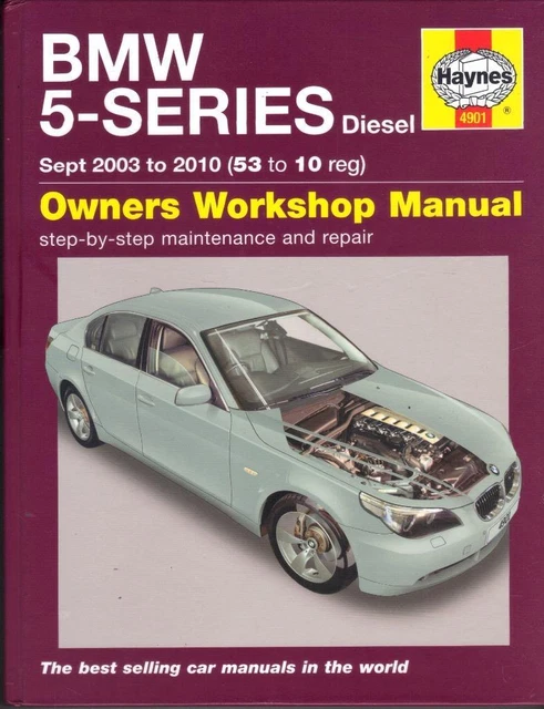 "BMW SERIE 5,520d,525d,530d,E60 & E61 DIESEL HAYNES MANUALE 2003-2010 ""HARDBACK"