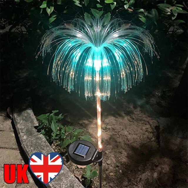 SOLAR LED JELLYFISH Lights 600mAh Fiber Optic Jellyfish Lamp Lawn ...