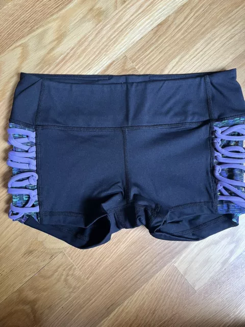 Ivy sky Dance short Kids Size M  MC Black Woven Sides Pixelated Dusty PurpLE  #8